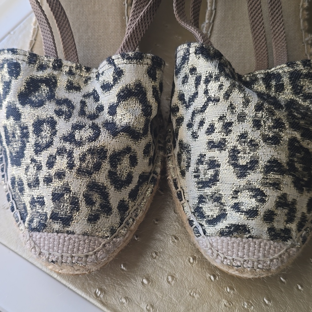 Vidorreta NEW Leopard Print Espadrille Wedge, Sz 40